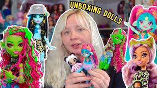 Unboxing New Dolls Monster High VENUS Pixlings Nanana Surprise [upl. by Januisz]