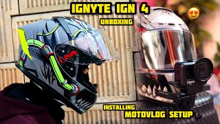 BEST HELMET UNDER 4000  Ignyte IGN  4 Unboxing And Review  Best Motovlogging Setup [upl. by Onaimad]