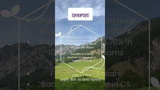 Synopsys Internship 2024 Hiring Fresher for Intern [upl. by Nnairek]