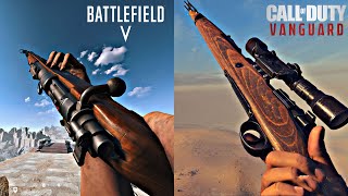 BATTLEFIELD V vs CALL OF DUTY VANGUARD  KAR98K AND 1911 Inspect and Reload Animations [upl. by Arol790]