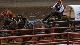 Fastest heat from night 2 of World Professional Chuckwagon Racing at the 87th Ponoka Stampede [upl. by Hazlip925]