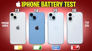 iPhone 13 vs 14 vs 15 vs 16 Battery Test  Ultimate Drain Test Comparison 2024 [upl. by Gladys]