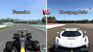 F1 VS JESKO Drag Race  Formula F1 Vs Koenigsegg Jesko  F1 Car VS Hyper Cars  Drag Race [upl. by Eneles]