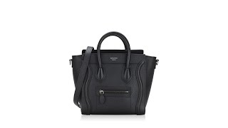 Celine Drummed Calfskin Nano Luggage Black [upl. by Arundel]