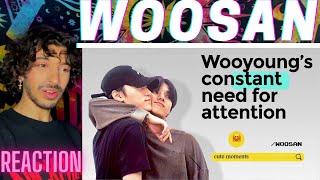 SAN SHOWING HIS LOVE AND CARE TO WOOYOUNG  woosan moments  ATEEZ REACTION [upl. by Lednahc363]