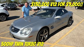 I was the Only Bidder on this 130000 500HP V12 Mercedes SL600 [upl. by Ethbun472]