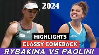 Elena Rybakina Classy Comeback vs Jasmine Paolini Highlights Today  Tennis 2024 [upl. by Aika]