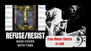 RefuseResist by Sepultura  Bass Cover tablature amp notation included [upl. by Jarv212]