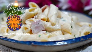 Pasta Blanca de Fiestas en Salsa de Crema y Queso [upl. by Cristina755]