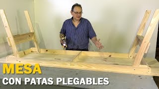 MESA CON PATAS PLEGABLES DE MADERA PARA 10 PERSONAS PASO A PASO FÁCIL  TUTORIAL DE CARPINTERÍA [upl. by Raasch]