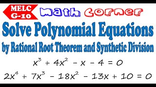 Solve Polynomial Equations  Rational Root Theorem and Synthetic Division [upl. by Esch]