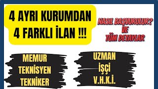 4 FARKLI KURUMDAN GELEN İLANLAR ✅  MEMUR BÜRO PERSONELİ TEKNİSYEN VS  ✅ TÜM DETAYLAR ✅ [upl. by Marsiella869]