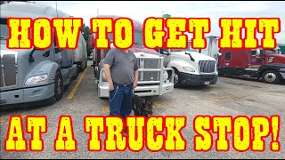 How To Get Hit at a Truck Stop trucking truckaccidentvideo semitruck otr [upl. by Ivar]