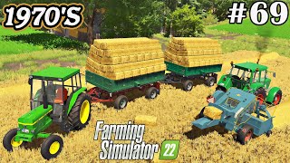 1970S Making and collecting small straw bales Farming imulator 22 FS 22 Timelapse Ep 69 [upl. by Nino]