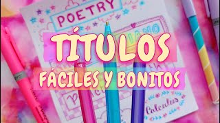 CÓMO HACER TÍTULOS BONITOS para CUADERNOS CARTULINAS o PORTADAS ✨APUNTES AESTHETIC con TRES COLORES [upl. by Oliric]