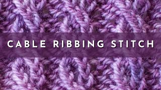 How to Knit the Cable Ribbing Stitch  Knitting Stitch Pattern  English Style [upl. by Mittel]