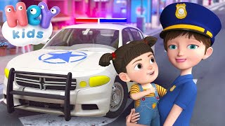 Voiture De Police dessin animé 🚔 Comptines et chansons pour enfants  HeyKids Français [upl. by Siduhey]