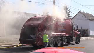 Working Trash Truck Fire North Catasauqua Pa  32221 [upl. by Sivat]