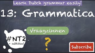 VRAAGZINNEN DUTCH GRAMMAR NT2 learndutch grammatica nederlands staatsexamen fun inburgering [upl. by Jac711]