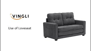 VINGLI 80in Loveseat Sleeper Convertible Loveseat Sofa Bed [upl. by Douty]