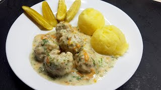 KLOPSIKI w sosie śmietanowo  koperkowym z marchewką 🍲 Rozpływają się w ustach  PALCE LIZAĆ [upl. by Imefulo693]