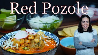 How to make POZOLE ROJO with pork  AUTHENTIC MEXICAN POZOLE recipe  Villa Cocina [upl. by Anileva]