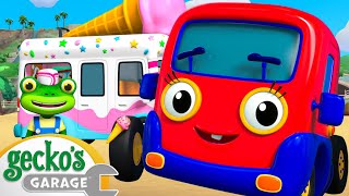 Emergency Ice Cream Repair  Gecko the Mechanic  Vehicle Repair Cartoons  Buses Trucks and Cars [upl. by Chicky]