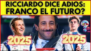 RICCIARDO DEJA LA F1 LAWSON 6 CARRERAS DE PRUEBA Y SINÓ FRANCO COLAPINTO ES LA OPCIÓN RB 2025 [upl. by Viviene]