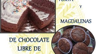 RECETA DE TORTA DE CHOCOLATE  MAGDALENAS DE CHOCOLATE  SIN GLUTEN  SIN TACC [upl. by Stav]