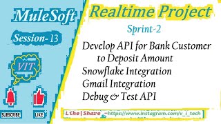 MuleSoft  Realtime Project Session13 vitechtalks6017 Sprint2 Deposit amt amp Email Integration [upl. by Rigdon]