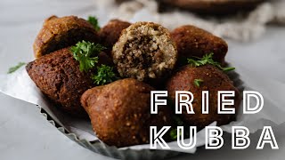 Make Fried Kubba Kibbeh Burghul With Me  كبة برغل مقلية  Arab housewife in her 20s [upl. by Doti32]