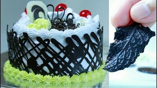 എളുപ്പത്തിൽ ചോക്ലേറ്റ് Lace കേക്ക് amp Chocolate Decoration Basic ideaEasy Cake  Recipe 178 [upl. by Waiter560]