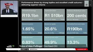 Business  FirstRand reports increase in earnings Alan Pullinger [upl. by Neelik]