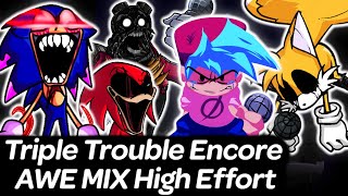 Triple Trouble Encore AWE Mixed High Effort Playable with ingame cutscenes  Friday Night Funkin [upl. by Molly]