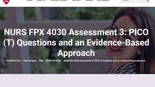 NURS FPX 4030 Assessment 3 PICO T Questions and an EvidenceBased Approach [upl. by Herv]