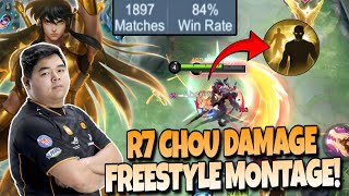 CHOU FREESTYLE  GESER MAP  KILL UDAH GILA BROO  R7 CHOU DAMAGE IS BACK  FULL MONTAGE  MLBB [upl. by Lossa597]