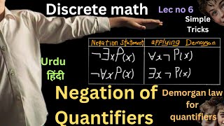 Negating Quantifiers Negating Quantified expression using demorgan law lec no 6 discrete math [upl. by Onileva]