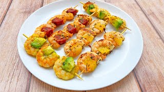 Brochettes de crevettes  3 idées recettes [upl. by Eilyr876]