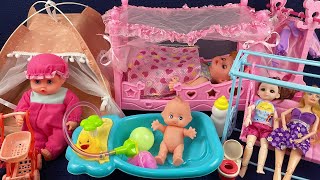 10 Minutes Satisfying with Unboxing Cute Doll Camping Playset Baby Bathtub Toys Review  ASMR [upl. by Sadnalor]