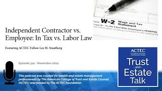 Independent Contractor vs Employee In Tax vs Labor Law [upl. by Candi785]