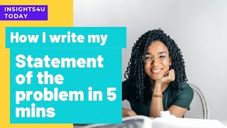 How to write a statement of the problem in research paper fast The problem statement [upl. by Curley]