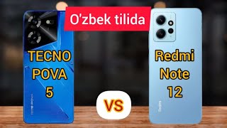 Tecno pova 5 vs Redmi note 12  Ozbek tilida [upl. by Mount]