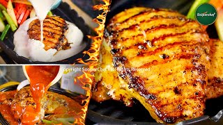 Easy amp Delicious Chicken Steak with 2 Types of Sauces Recipe by SooperChef [upl. by Akerboom]