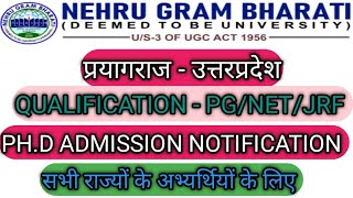 Nehru Gram Bharti University PHD admission notification 2024PHD admission notification 2024 [upl. by Dov]