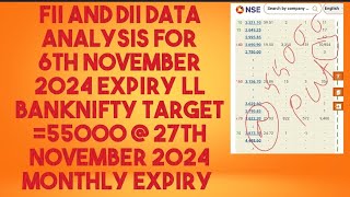 FII and DII data analysis for tomorrow ll 6th November 2024 ll Option Buying ll [upl. by Marty]