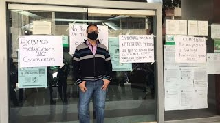 Trabajadores de Sacmex protestan contra el cambio de oficinas [upl. by Nickolaus]