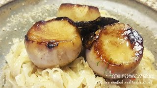 VEGAN SCALLOPS ON A CHIVE HERB BUTTER PASTA  Connies RAWsome kitchen [upl. by Kone]