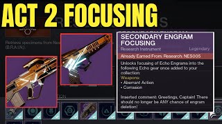 How to Unlock Echoes Act 2 Weapon Focusing Aberrant Action and Corrasion [upl. by Zaneski]