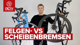 Scheibenbremsen vs Felgenbremsen  Was bremst besser [upl. by Idurt]