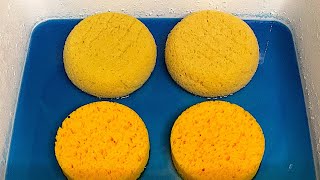 RECYCLED THICK PASTE • CIRCLE SPONGES SQUEEZING • SUDSY RINSING 💙🤍💛🩵 [upl. by Bates]